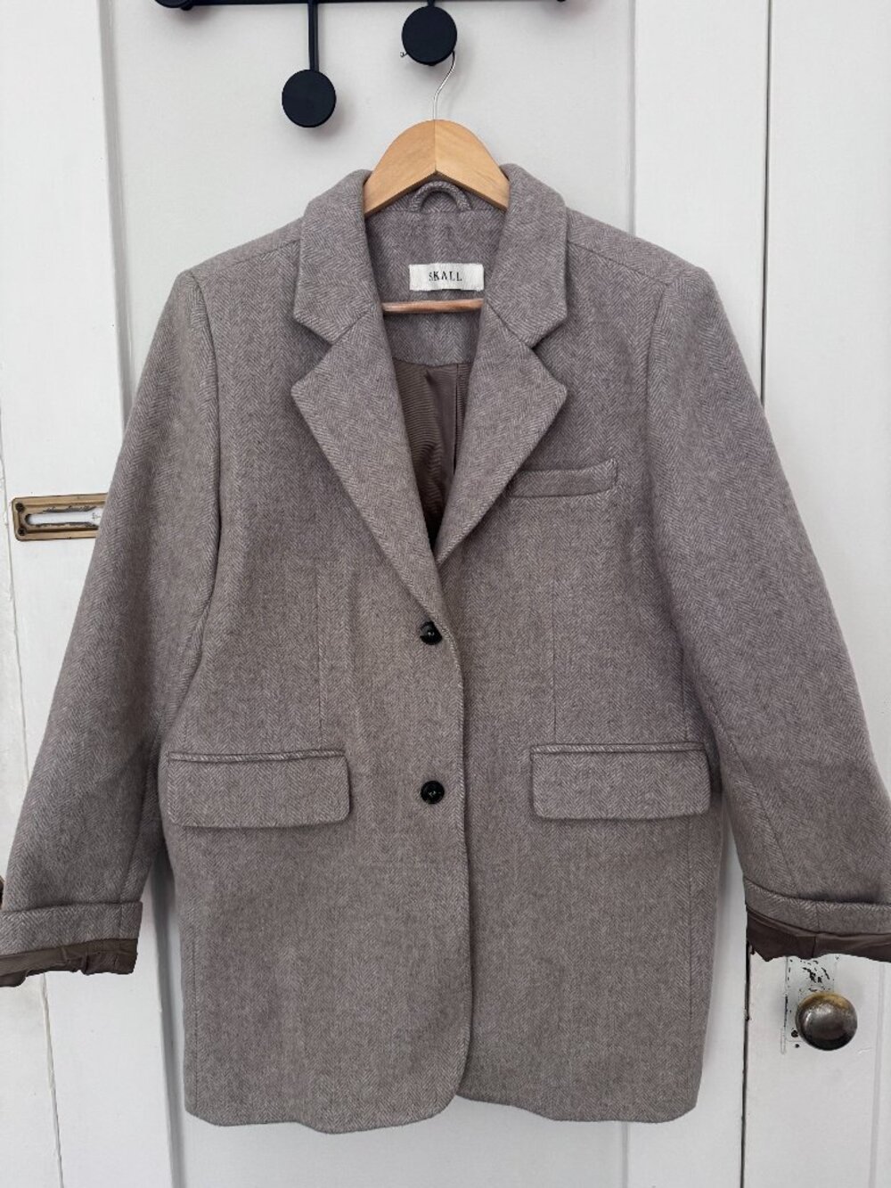 Skall Studio Women's Beige and Cream Harringbone Jacket